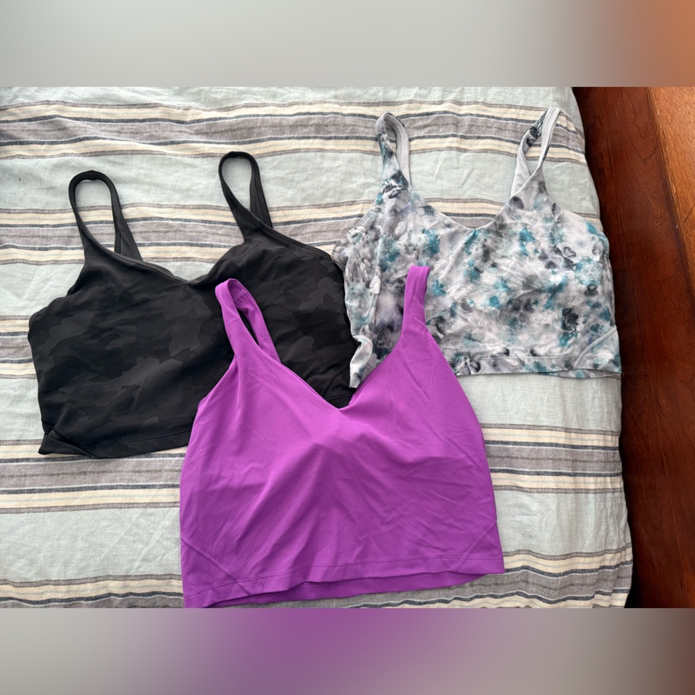 lululemon athletica Black, Purple, and Gray Sports Bras